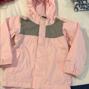 North face pink toddler rain coat